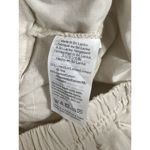 J. Crew Factory Womens Pants Size 4 Beige Khaki Linen Wide Leg Cropped B3 - Picture 6 of 8